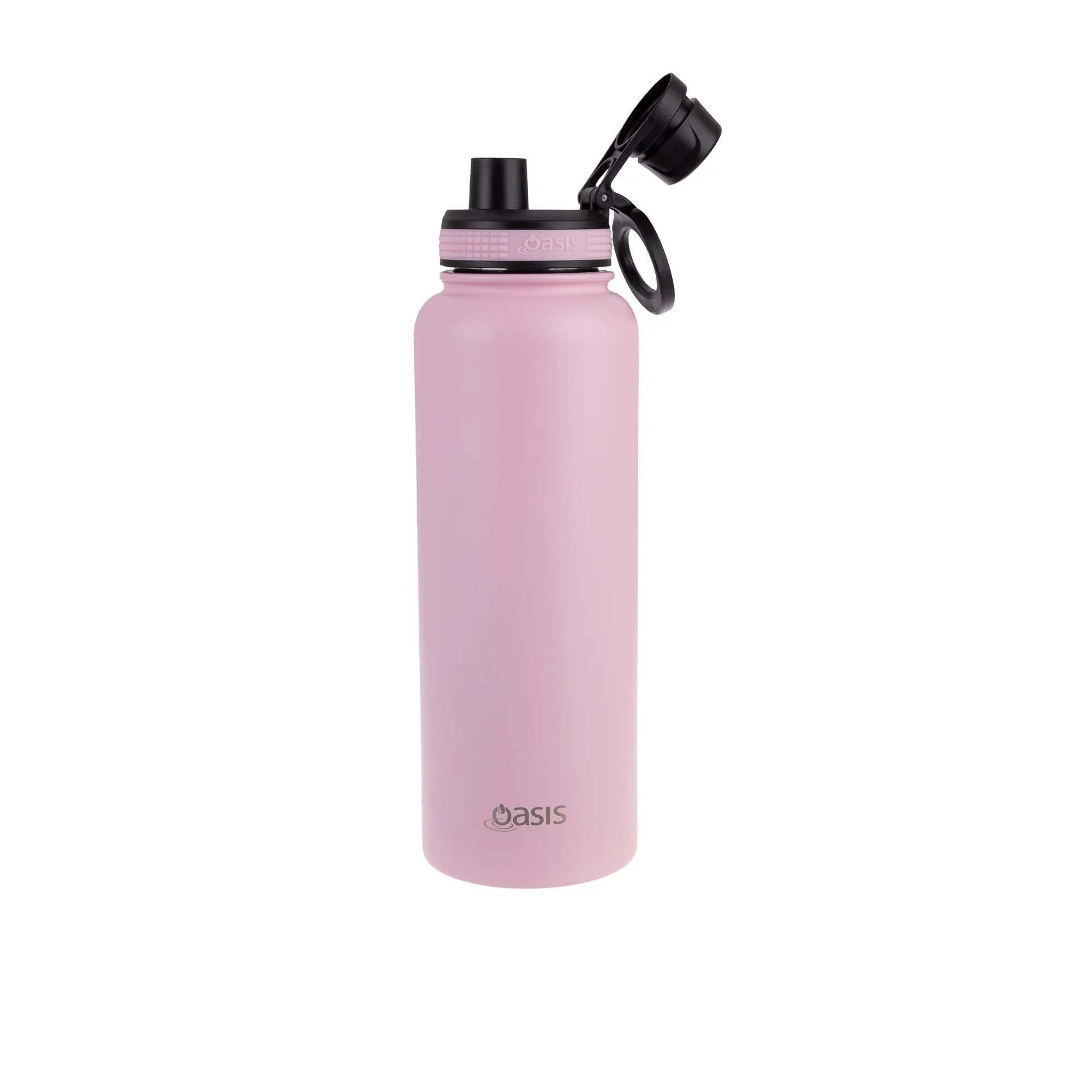 Oasis Stainless Steel Insulated Challenger Sports Water Bottle with Screw Cap 1.1 Litre Carnation