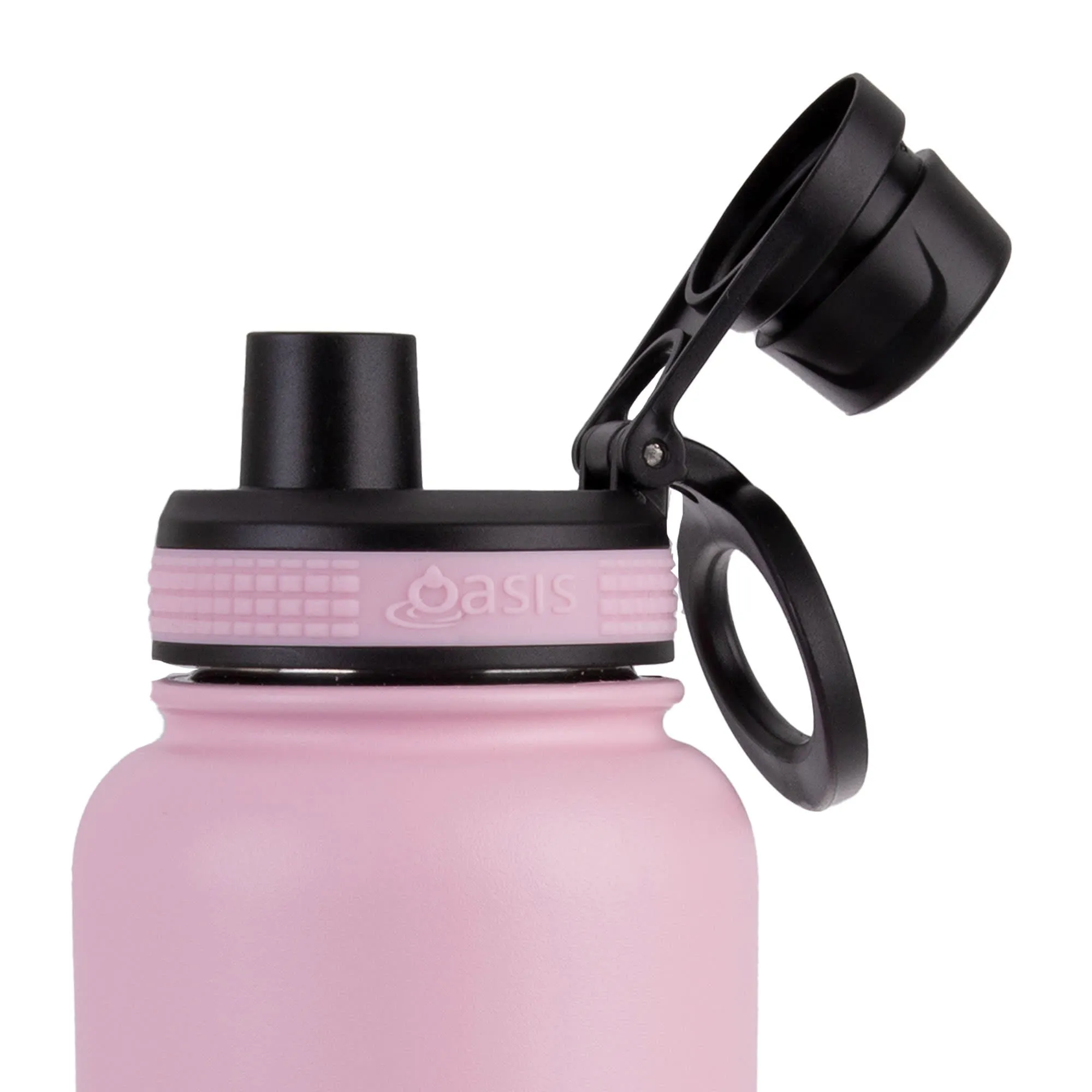 Oasis Stainless Steel Insulated Challenger Sports Water Bottle with Screw Cap 1.1 Litre Carnation