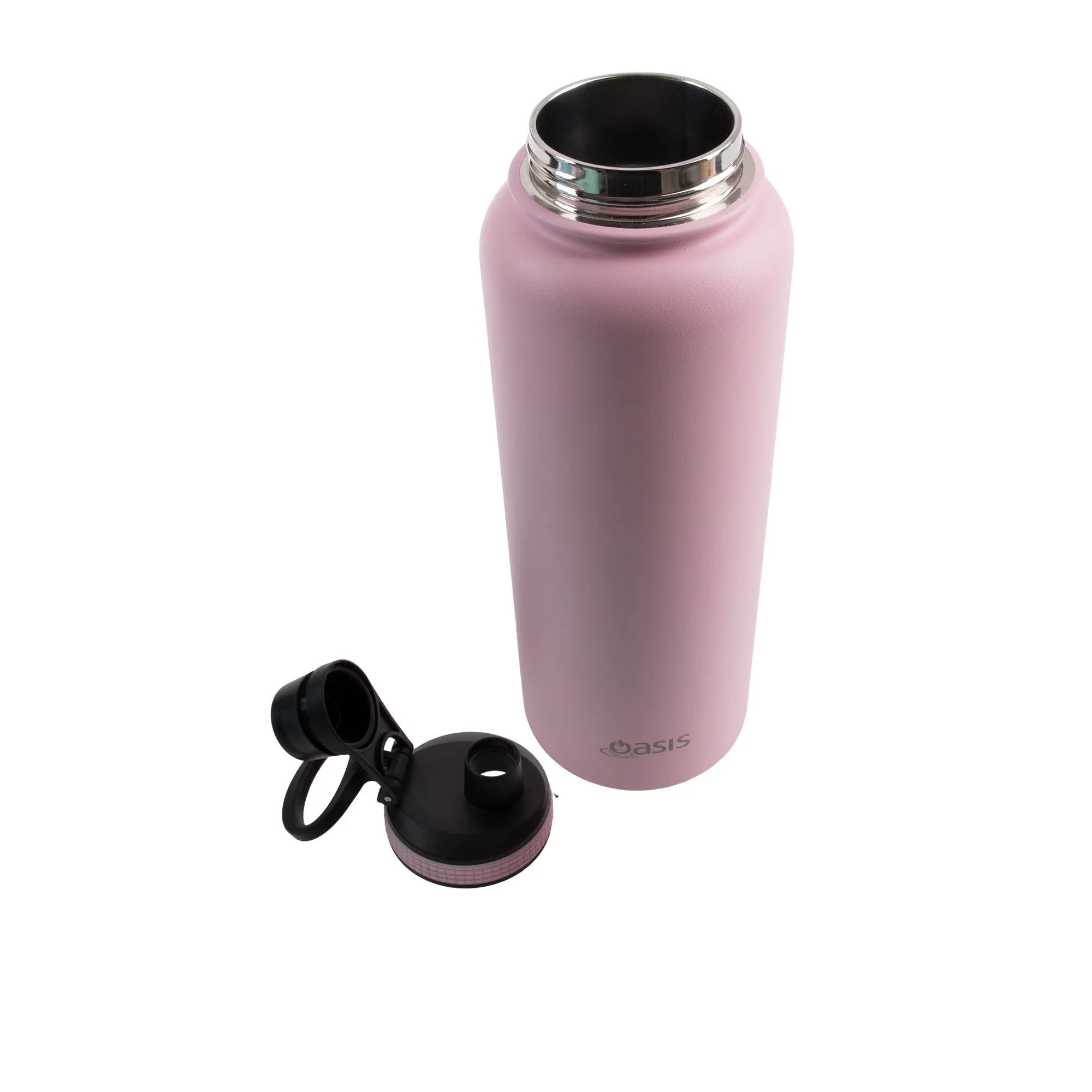 Oasis Stainless Steel Insulated Challenger Sports Water Bottle with Screw Cap 1.1 Litre Carnation