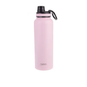 Oasis Stainless Steel Insulated Challenger Sports Water Bottle with Screw Cap 1.1 Litre Carnation