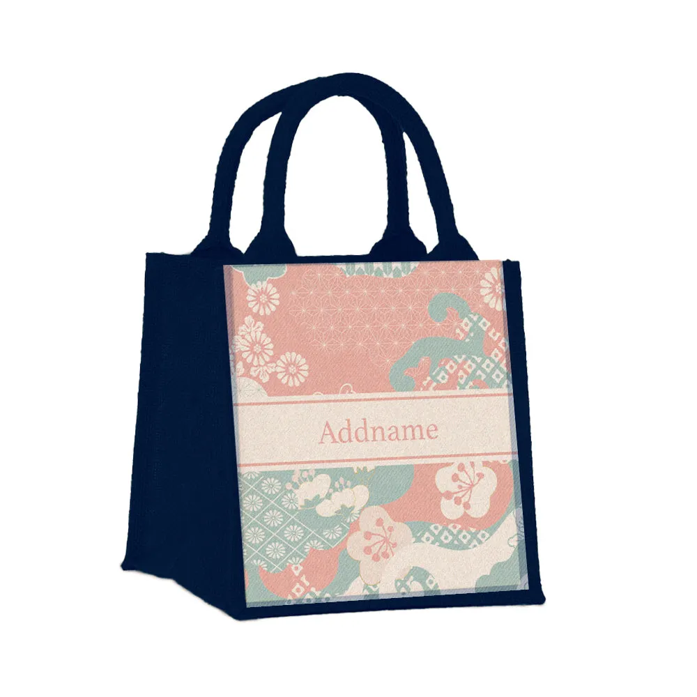 Oriental Series Small Jute Tote Bag [FREE Custom Add Name]