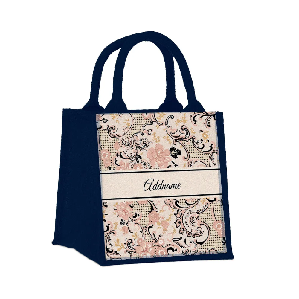 Oriental Series Small Jute Tote Bag [FREE Custom Add Name]