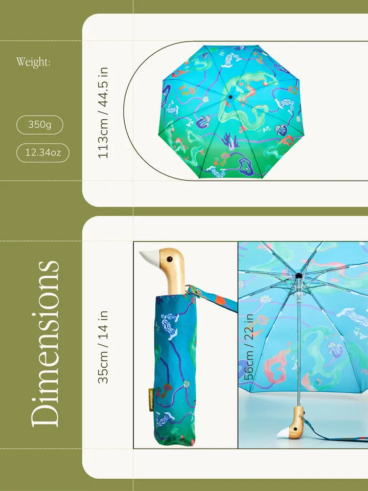 Original Duckhead Auto-Open Eco-Friendly Umbrella – Aqua Fungi