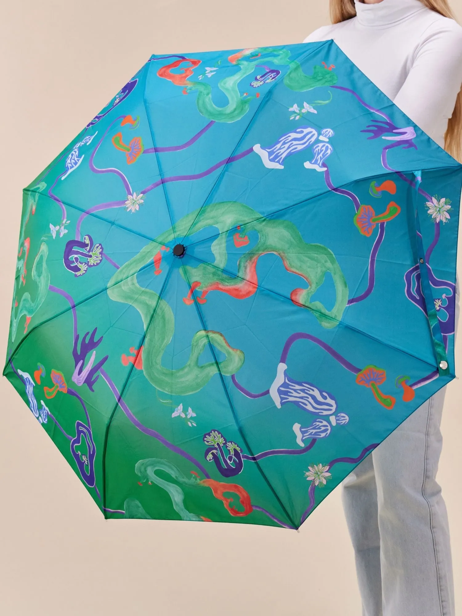 Original Duckhead Auto-Open Eco-Friendly Umbrella – Aqua Fungi