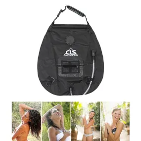 Outdoor Bathing Bag Self-driving Camping Solar Hot Water Bottle 20L Water Storage Bag(Black)