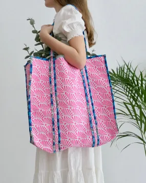 Oversized Tote Bag - Fan Pink