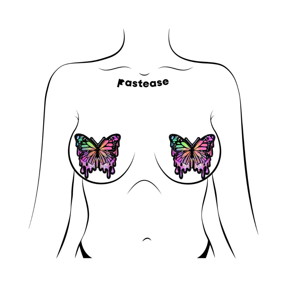 Pastease Butterfly Melt Trippy Glitter Rainbow Nipple Pasties