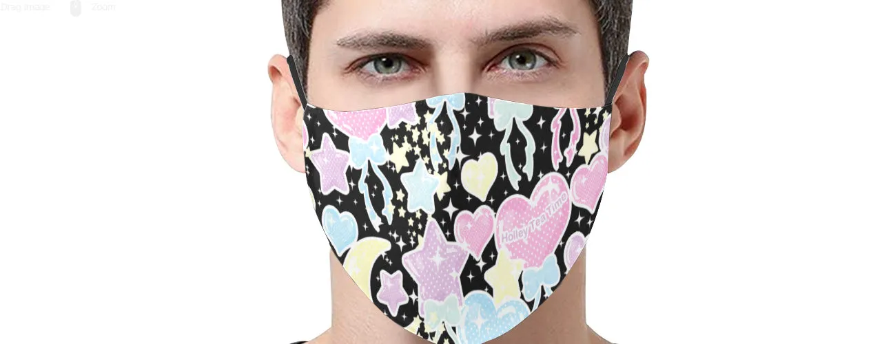 Pastel Party Black Face Mask (Adult & Youth Sizes)