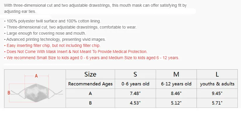 Pastel Party Black Face Mask (Adult & Youth Sizes)