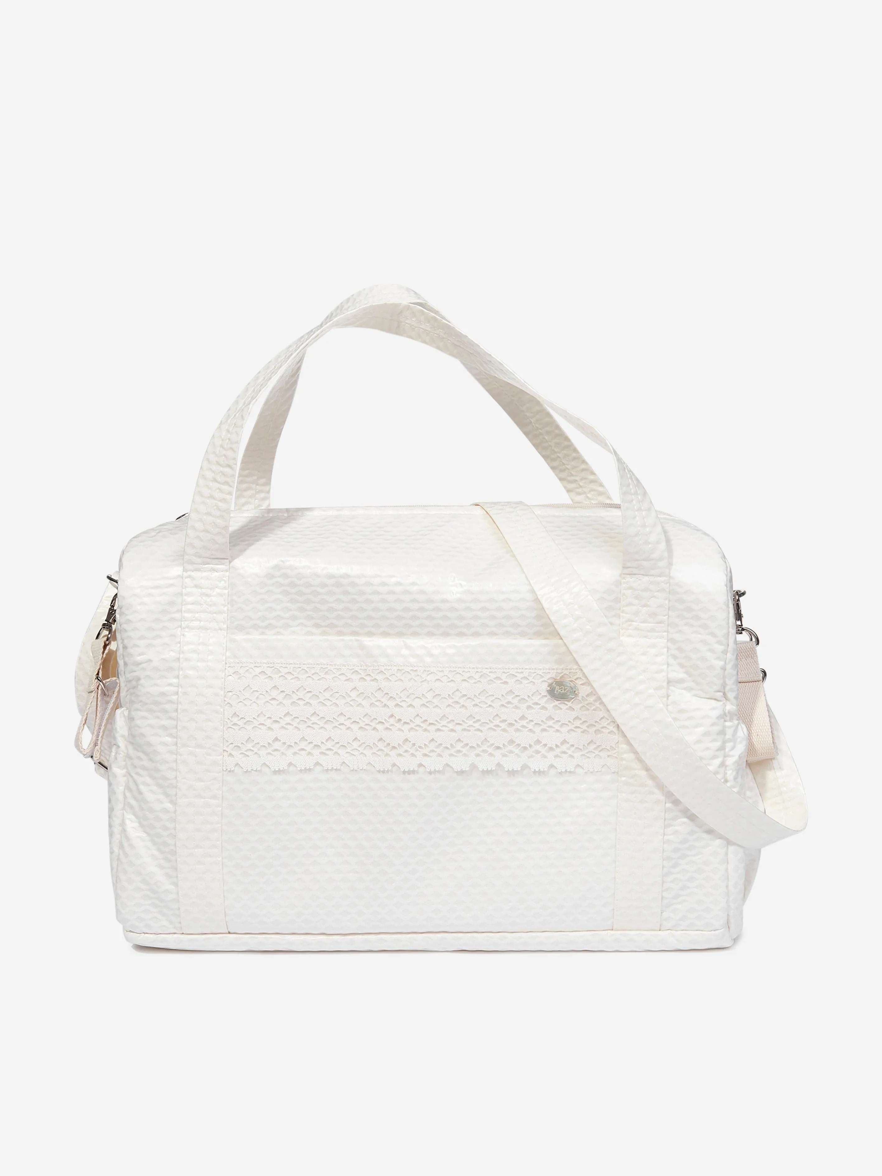 Paz Rodriguez Baby Lace Trim Changing Bag in Ivory (40 cm)