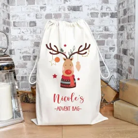 Personalised Advent Calendar, Advent Calendar Sack, Personalised Advent Calendar Bag, Calendar Bag For Kids, Fabric Bag, Christmas Decor