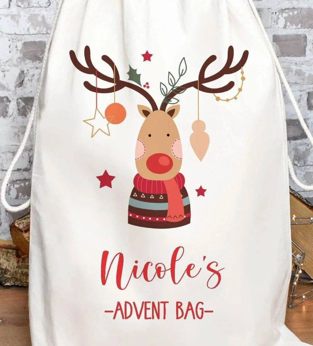 Personalised Advent Calendar, Advent Calendar Sack, Personalised Advent Calendar Bag, Calendar Bag For Kids, Fabric Bag, Christmas Decor