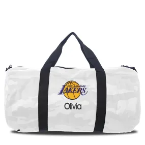 Personalized Los Angeles Lakers White Camo Duffel Bag