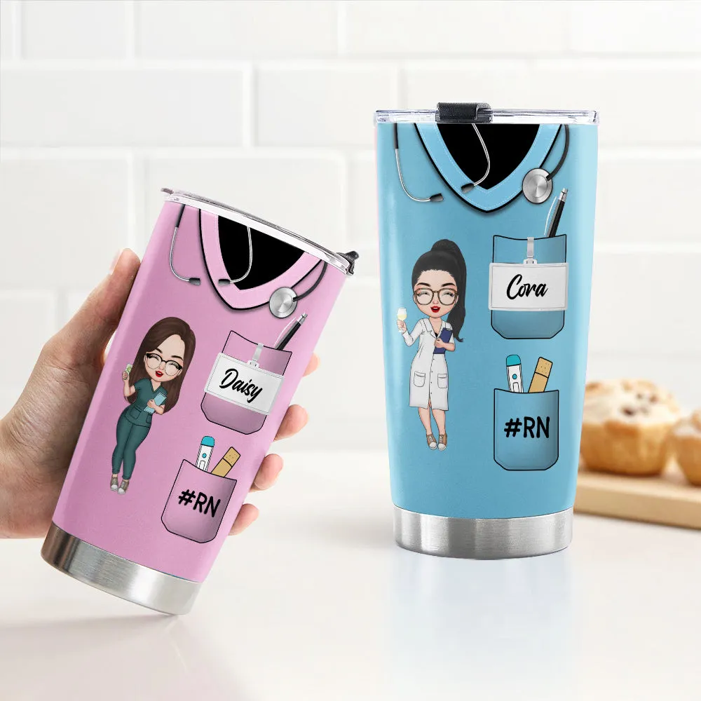 Personalized Nurse Tumbler Gifts for Nurses, Custom Nurse Nutrition Fact Tumbler Cup