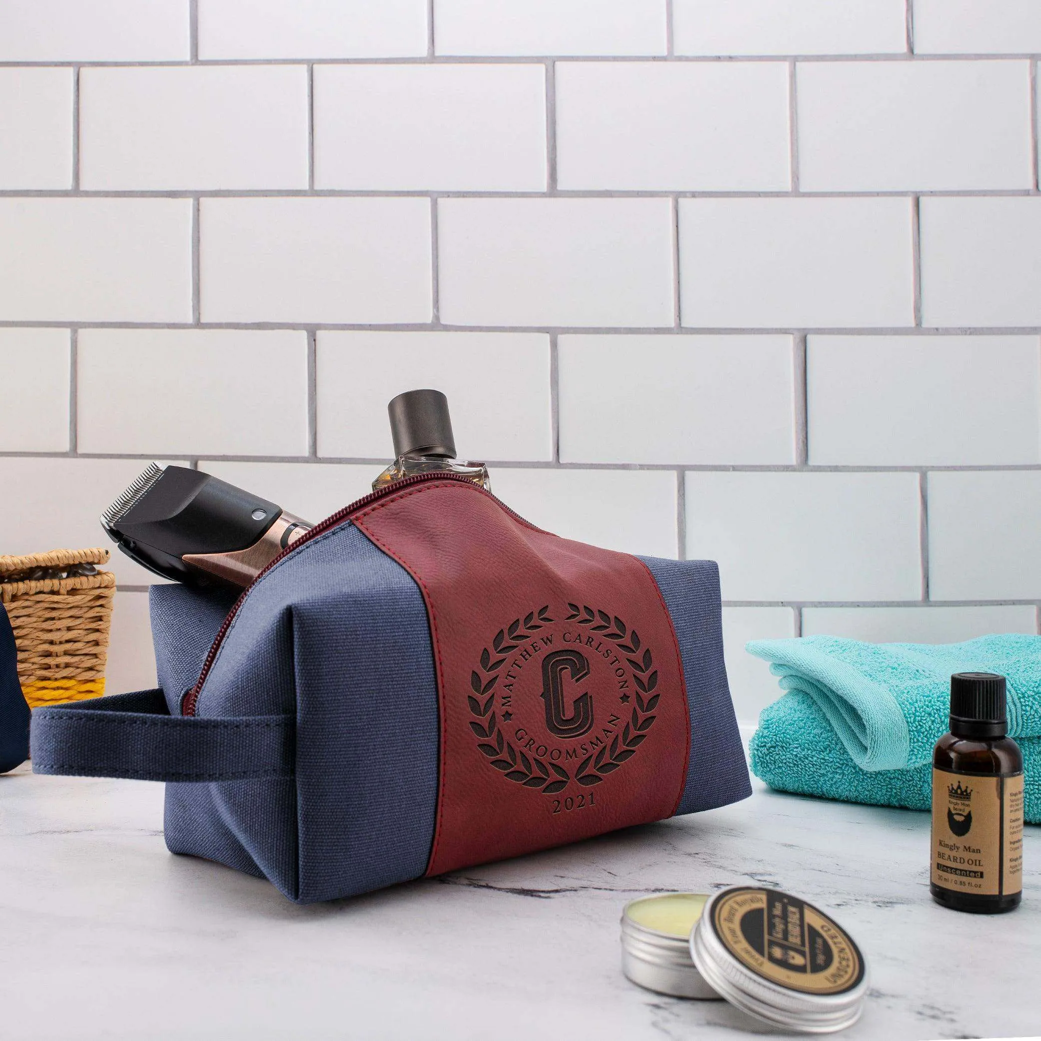 Personalized Toiletry Bag, Custom Toiletry Bag, Groomsmen Gifts, Initial Bag