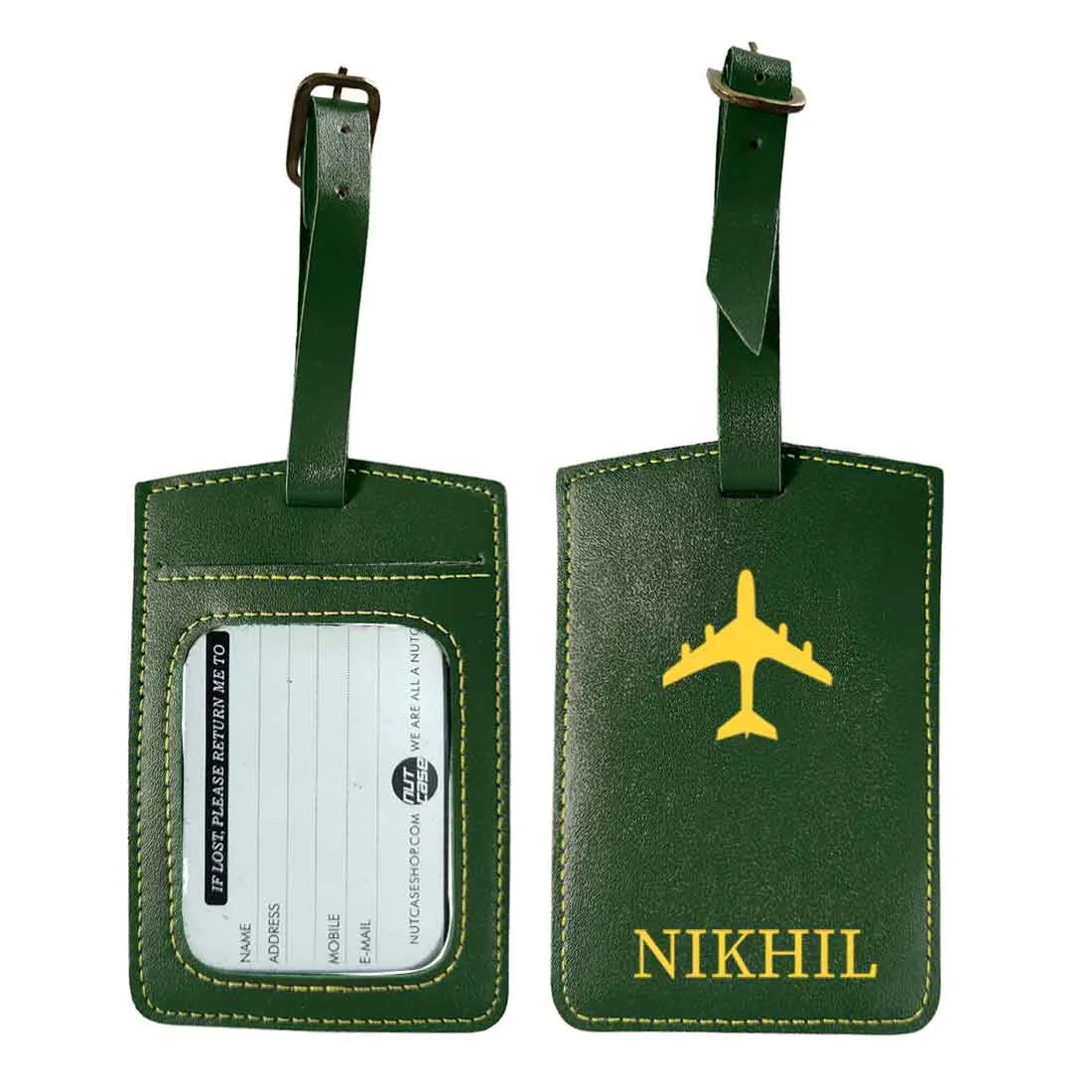 Personalized Travel Luggage Tags with Name PU Leather Suitcase Tags - ADD NAME