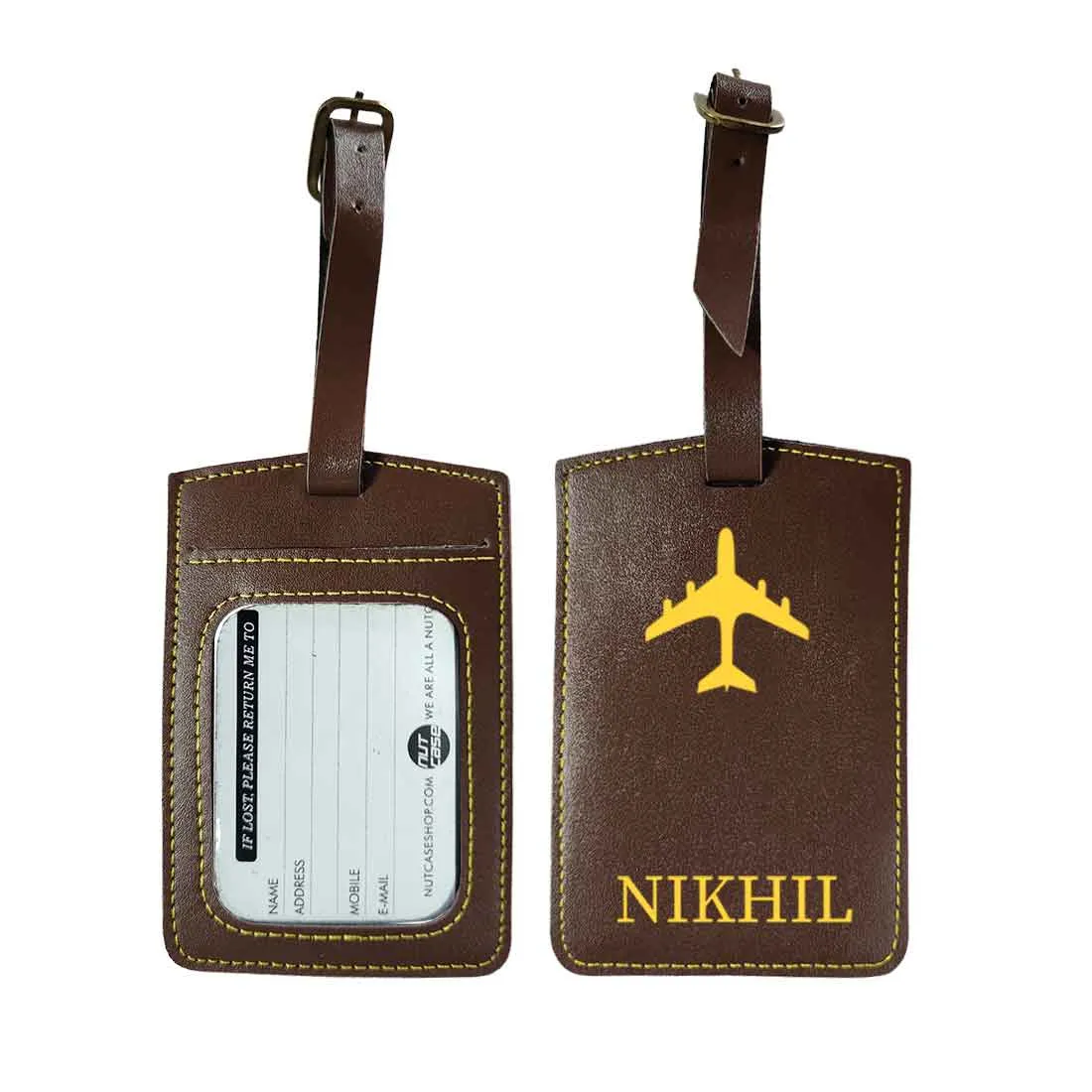 Personalized Travel Luggage Tags with Name PU Leather Suitcase Tags - ADD NAME