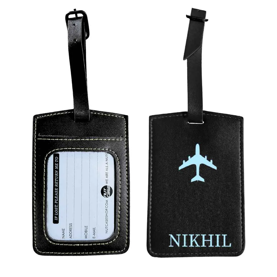 Personalized Travel Luggage Tags with Name PU Leather Suitcase Tags - ADD NAME