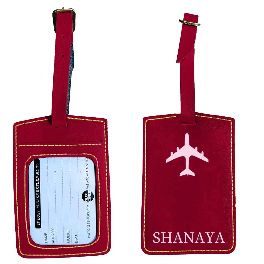 Personalized Travel Luggage Tags with Name PU Leather Suitcase Tags - ADD NAME