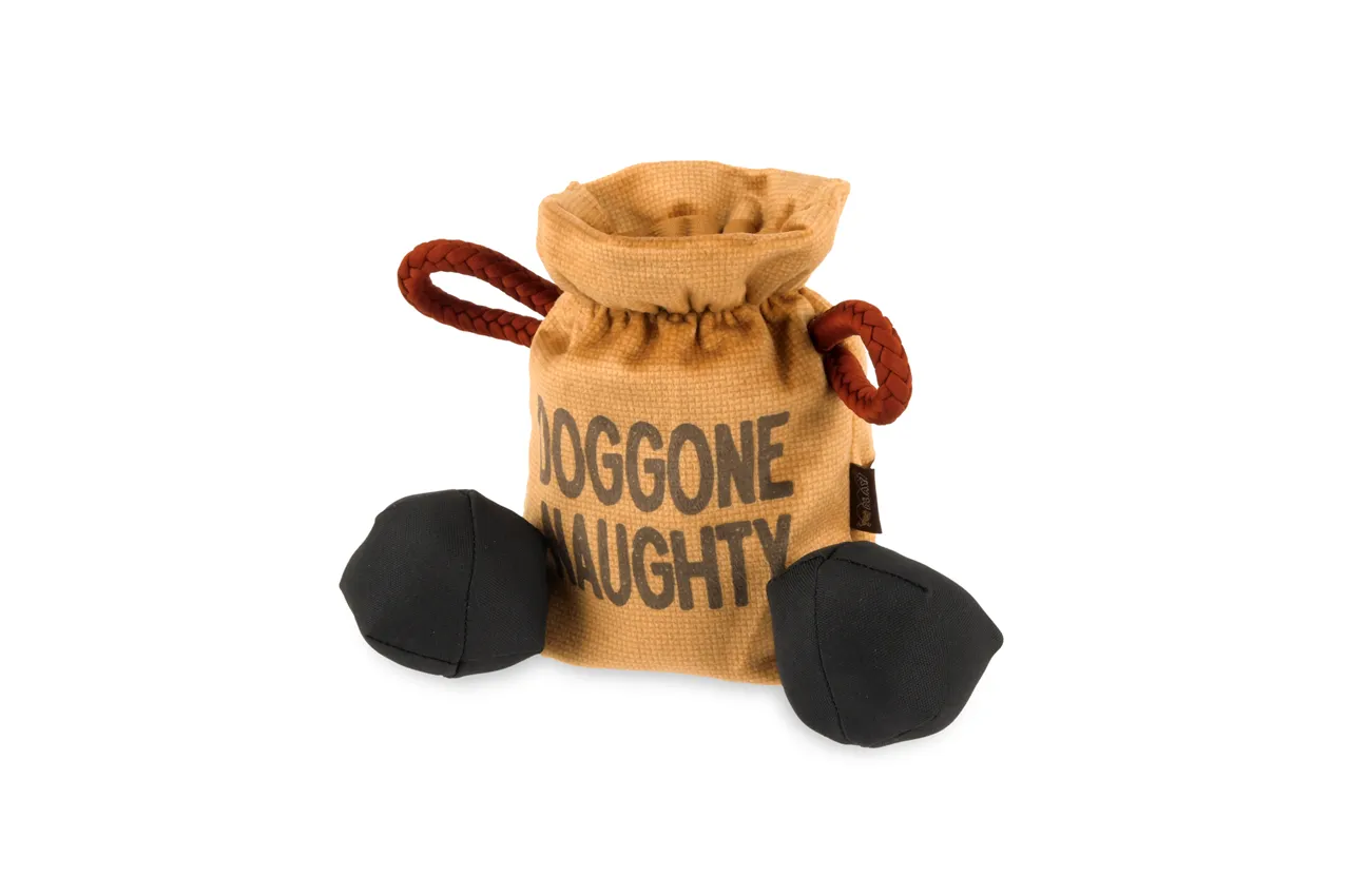 P.L.A.Y. Home for the Holidays Interactive Dog Toy, Bag of Coal