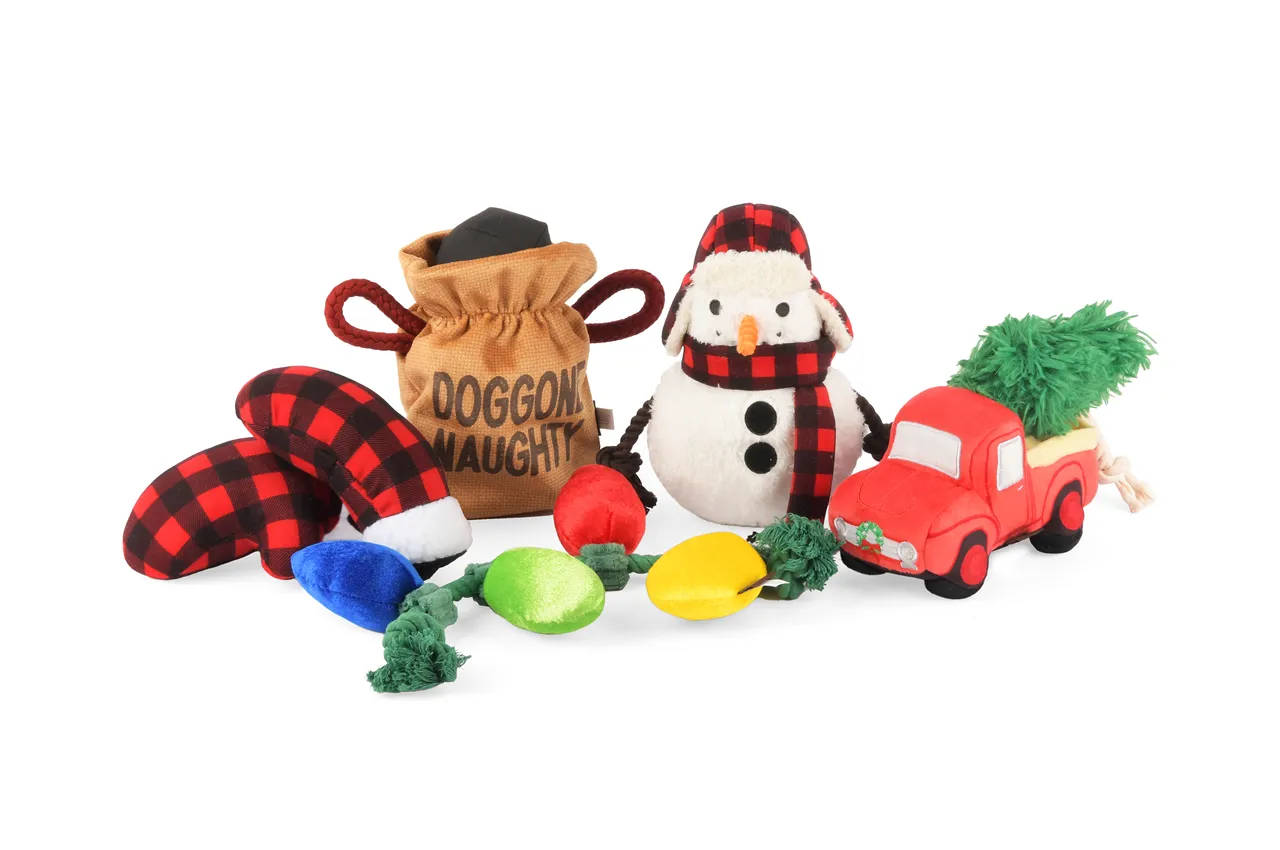 P.L.A.Y. Home for the Holidays Interactive Dog Toy, Bag of Coal