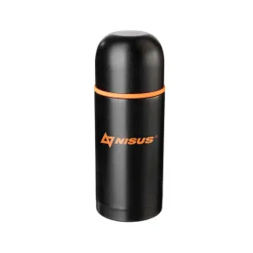 Portable Stainless Steel Vacuum Flask with 2 Lid Cups, 25 oz, Black