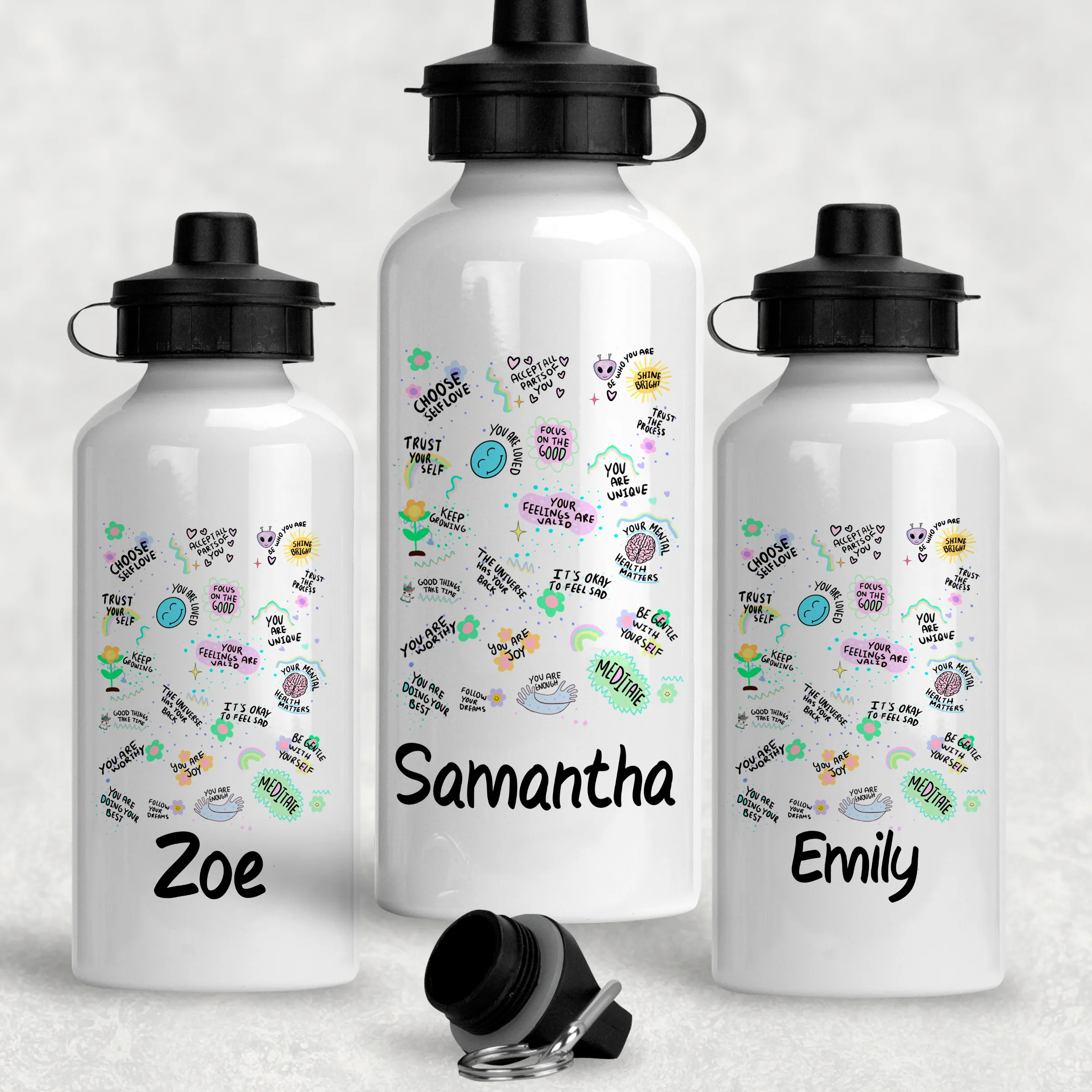 Positive Affirmations Personalised Aluminium Water Bottle 400/600ml