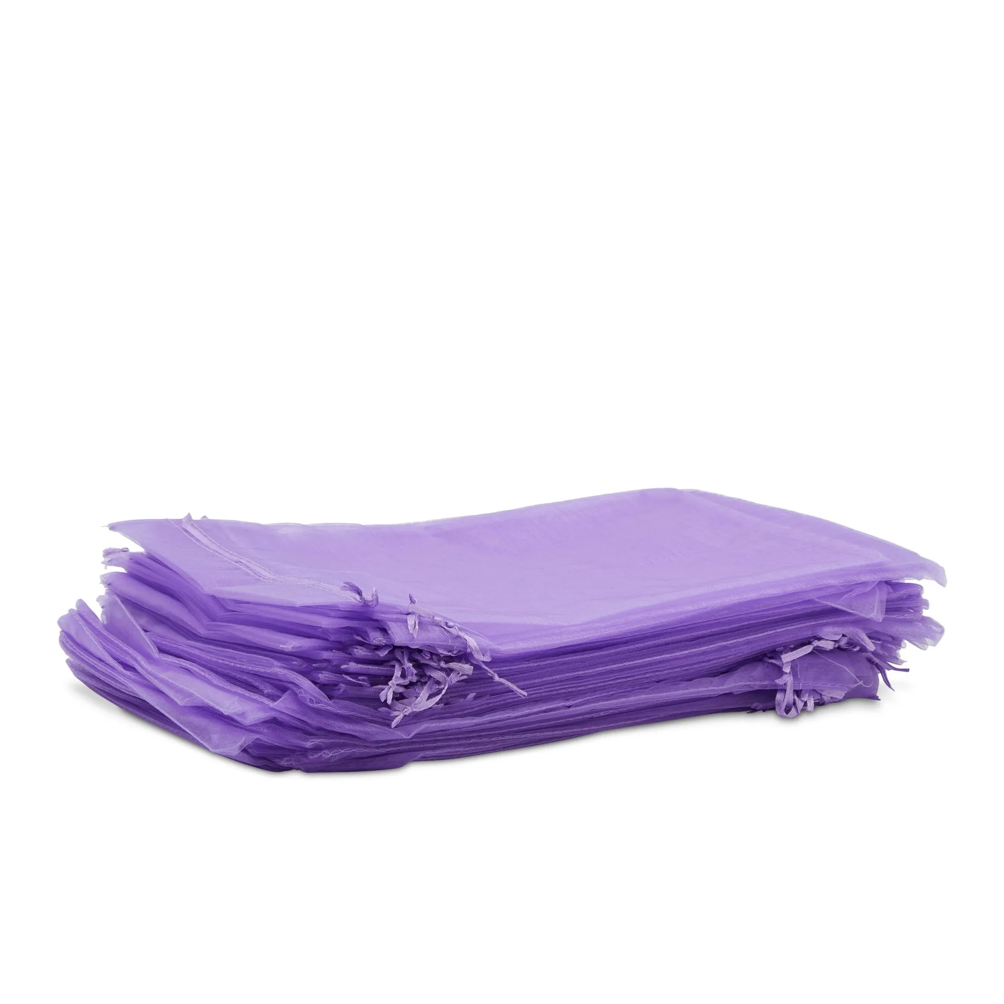 Purple Organza Bags with Drawstring, 8x12 Pouch for Gifts, Party Favors (100 Pack)