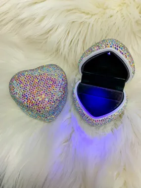 Put A Ring On It Bling Heart Light Up Ring Holder Case - AB