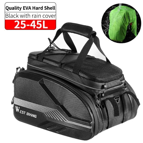 Quality EVA Hard Shell Bike Bag Waterproof MTB Road Bicycle Trunk Seat Bag Large Capacity Travel Cycling Panniers