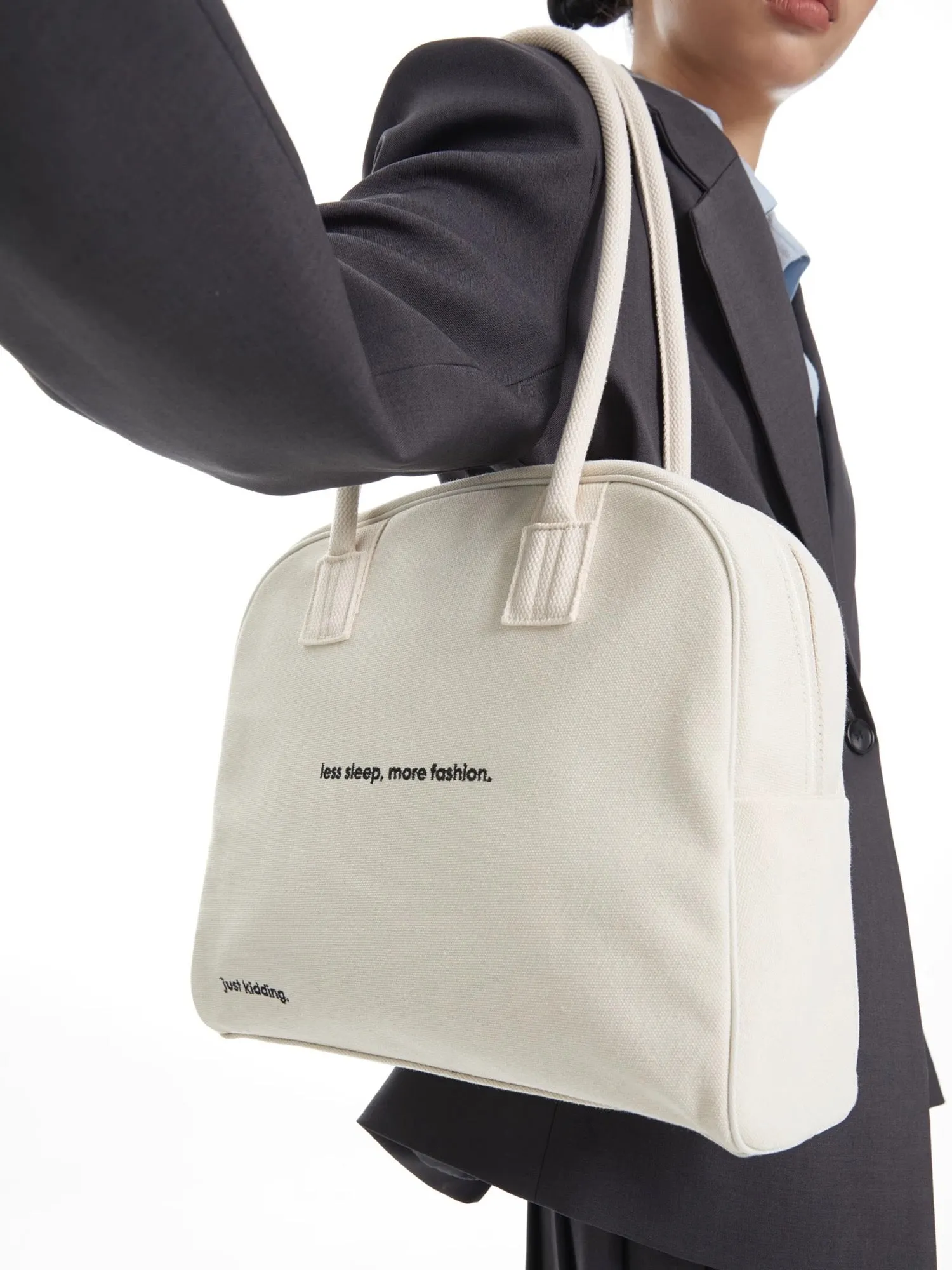 "Less Sleep" Eco-Friendly Canvas Large Capacity Handbag