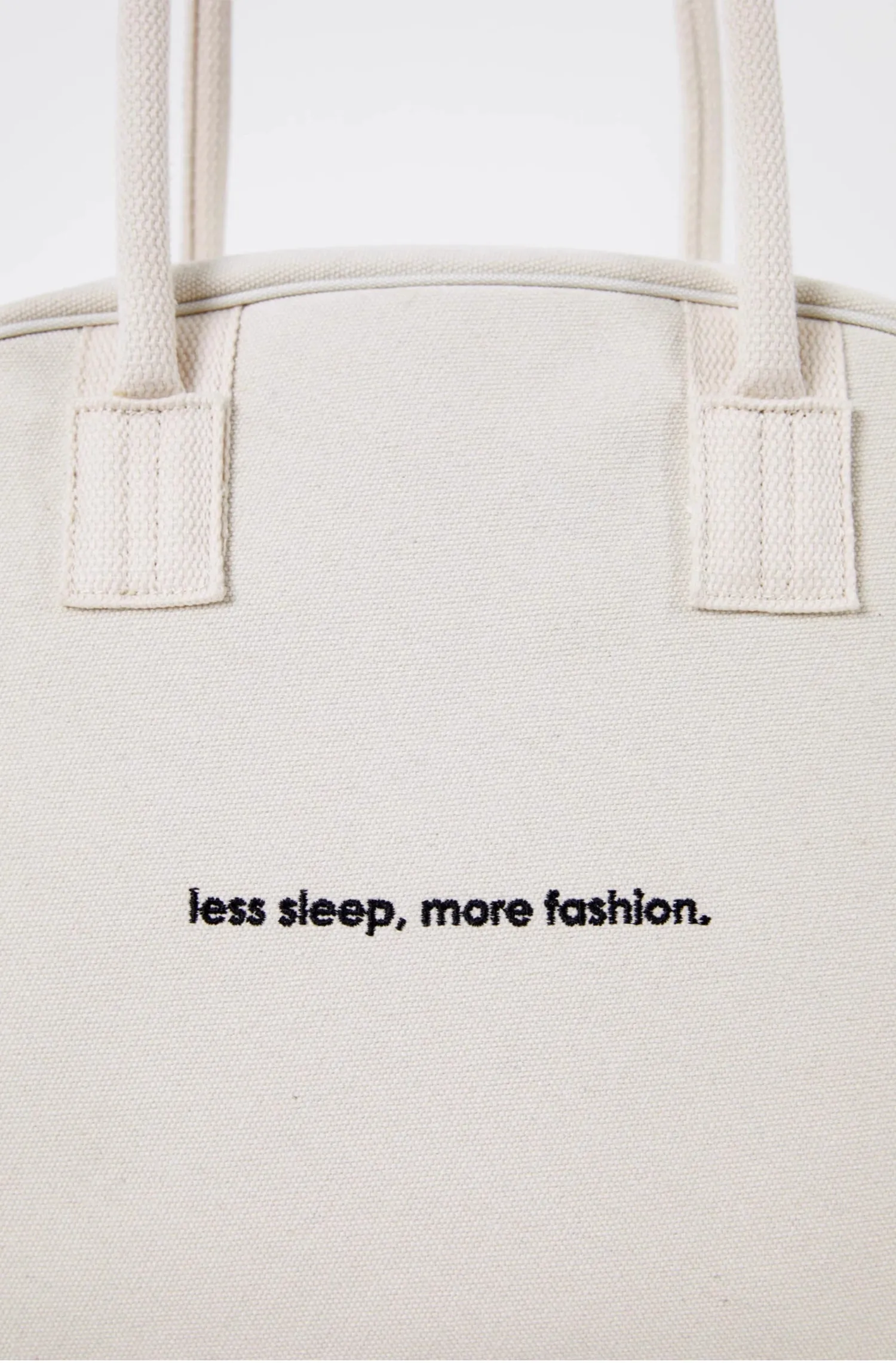 "Less Sleep" Eco-Friendly Canvas Large Capacity Handbag