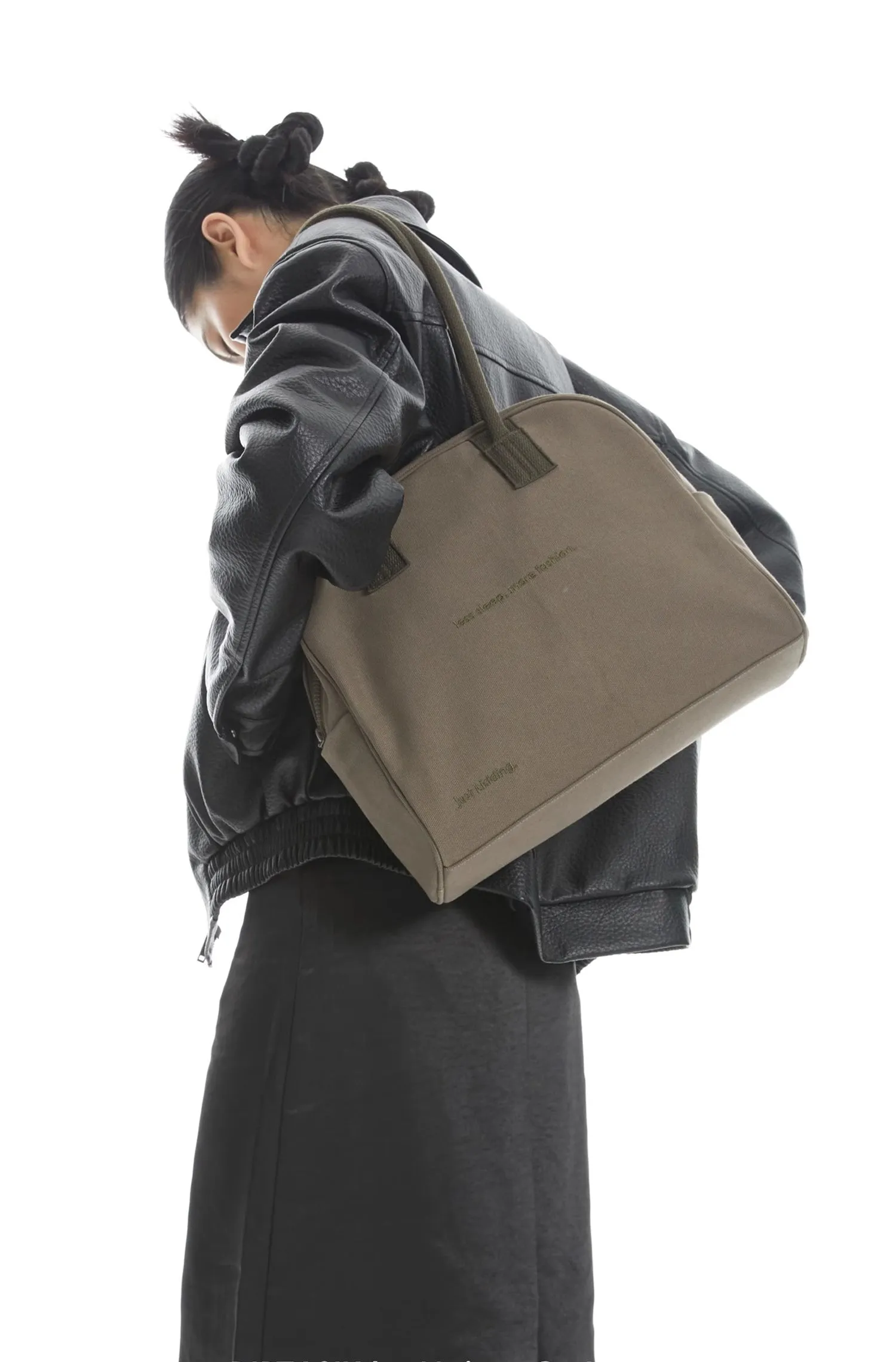 "Less Sleep" Eco-Friendly Canvas Large Capacity Handbag