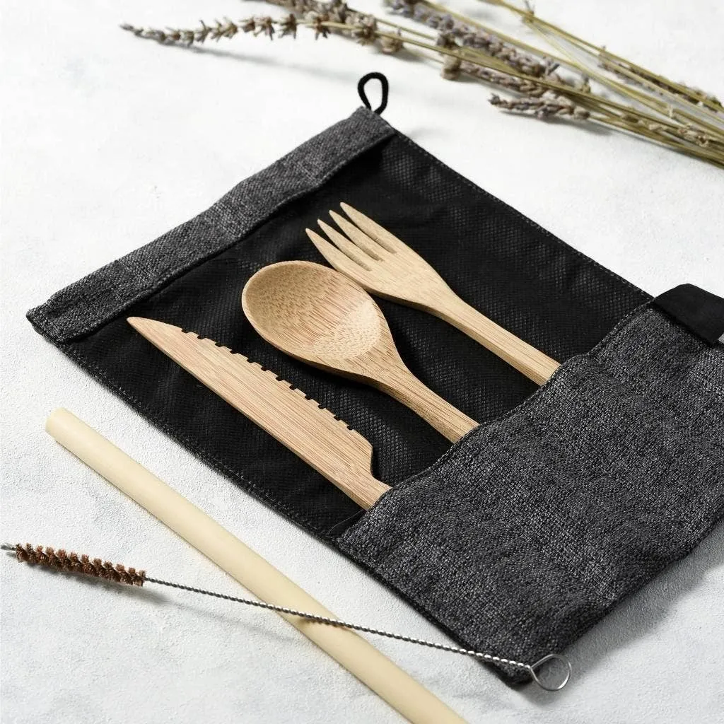 Reusable Bamboo Cutlery Set- Handmade and Eco-friendly Pack