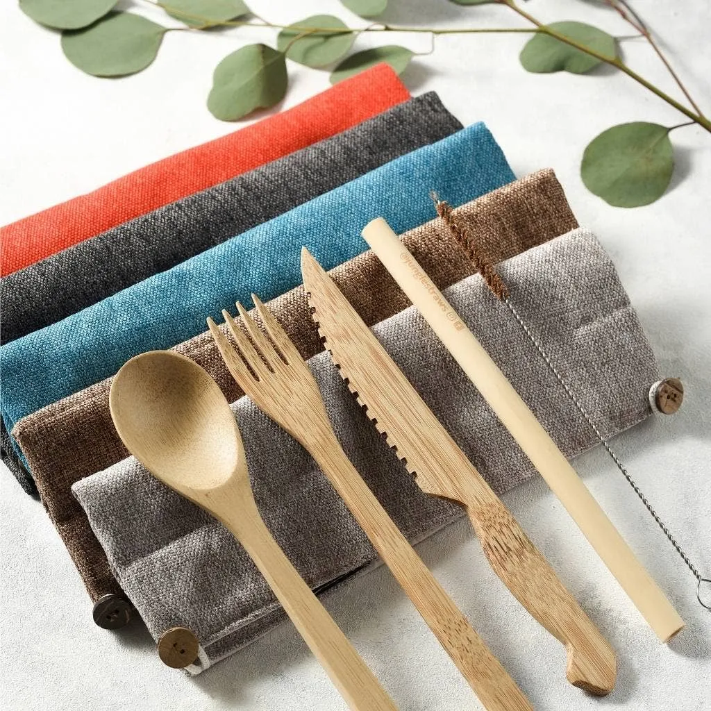 Reusable Bamboo Cutlery Set- Handmade and Eco-friendly Pack