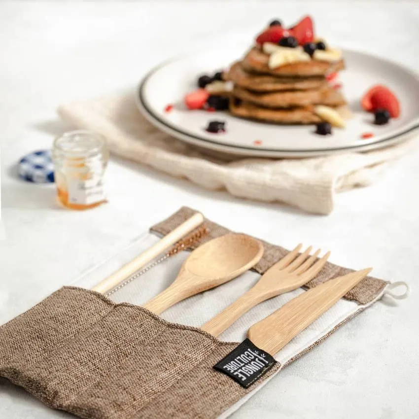 Reusable Bamboo Cutlery Set- Handmade and Eco-friendly Pack