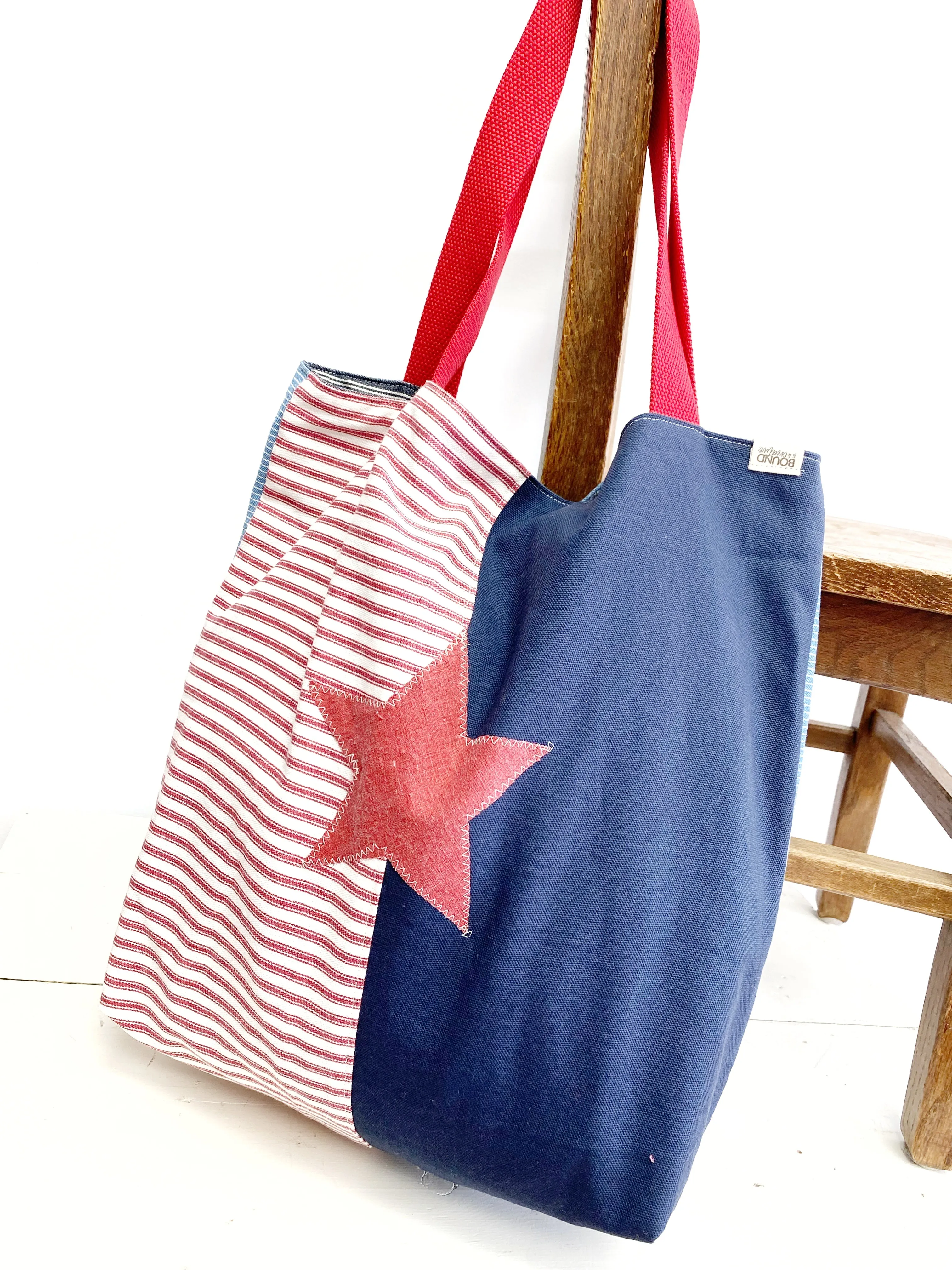 Reusable Grocery Bag, The Perfect Market Bag, Nautical Bag, Eco-Friendly, Festival Bag, B20