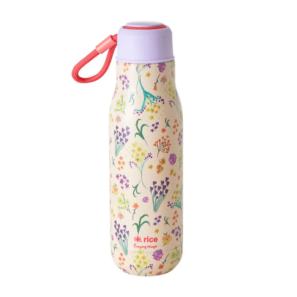 Rice DK Stainless Steel Drinking Bottle with Wild Flowers Print