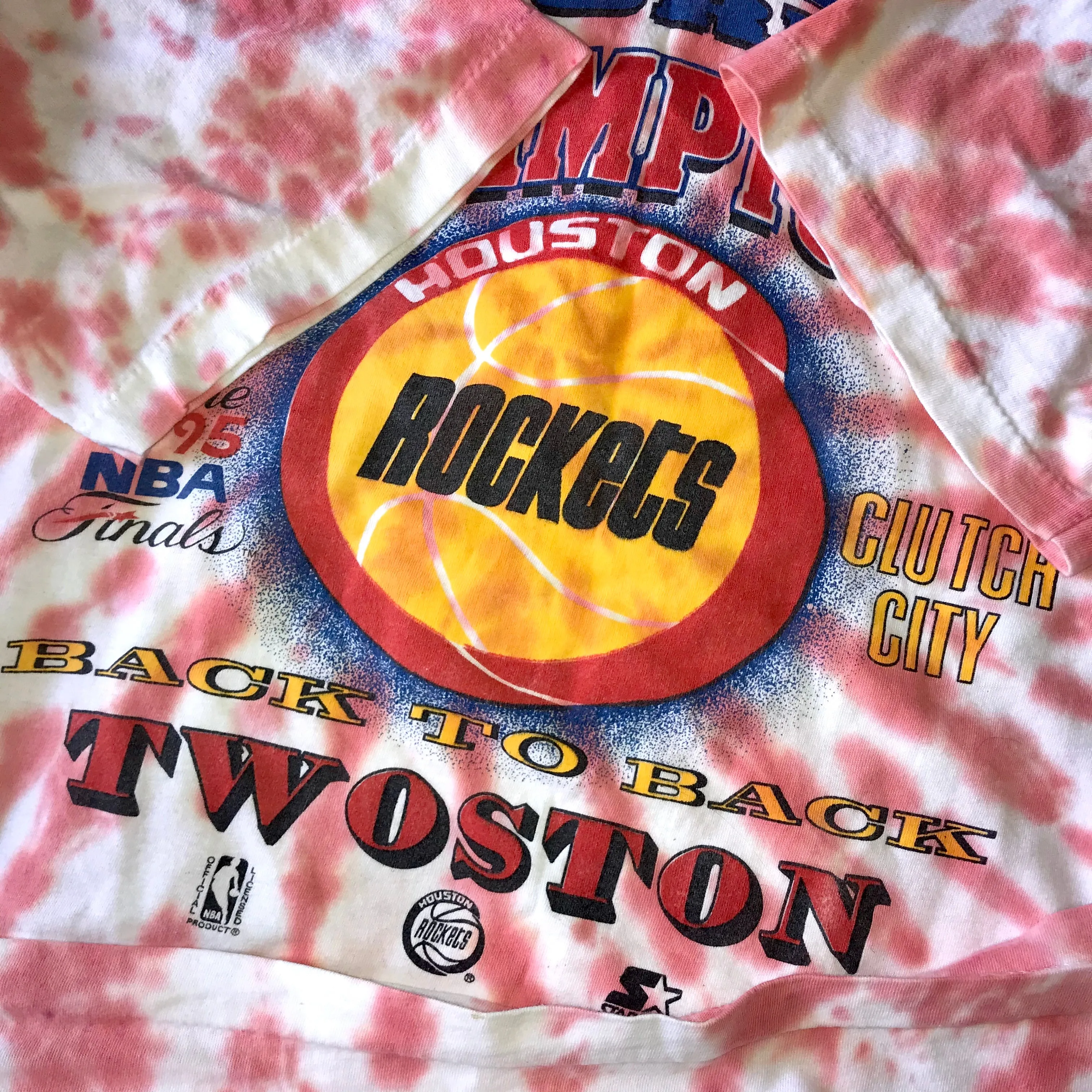 Rockets Vintage 1995 World Champs “TWOston” Tie Dye Tee