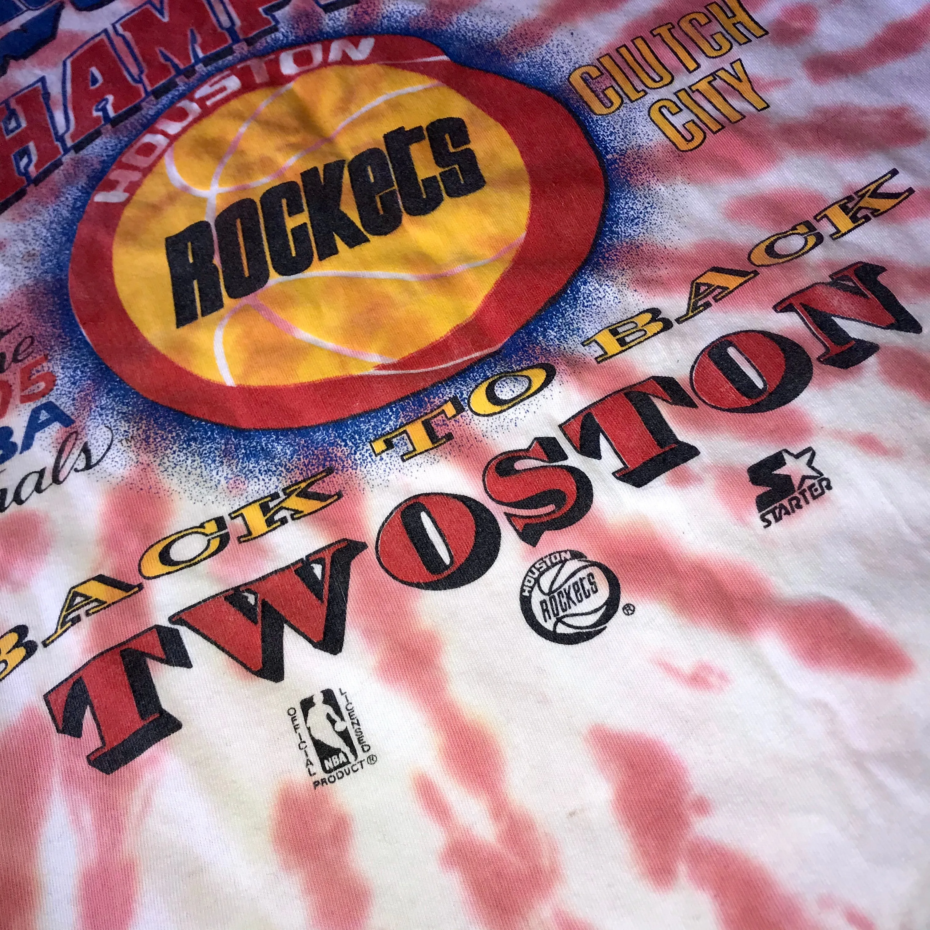 Rockets Vintage 1995 World Champs “TWOston” Tie Dye Tee