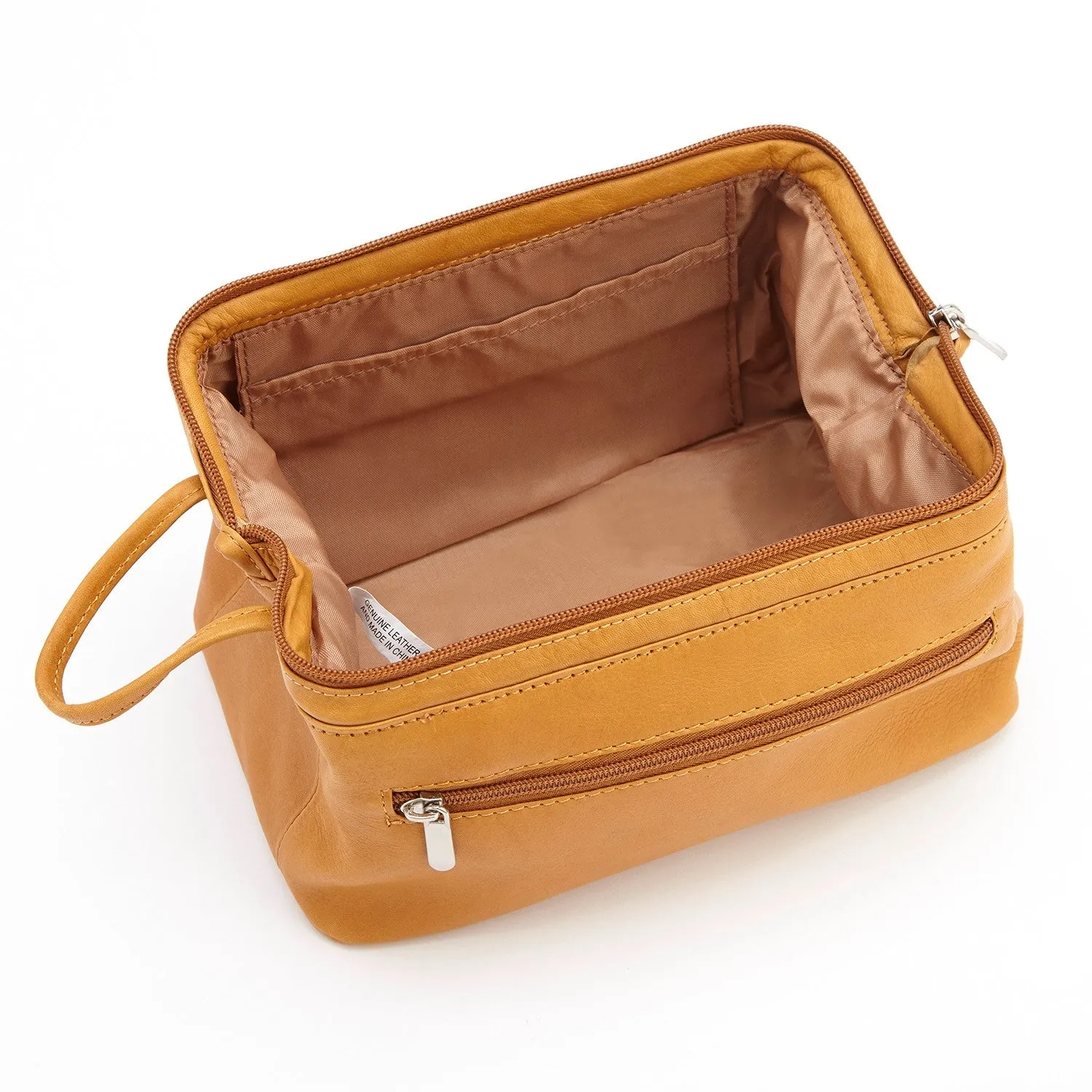 Royce New York Classic Leather Toiletry Bag