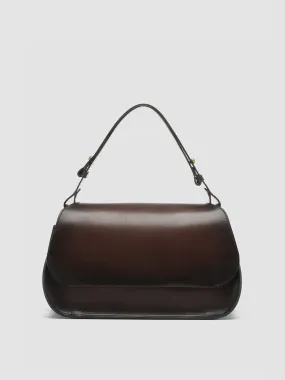 SADDLE 012 - Burgundy Leather Hobo Bag