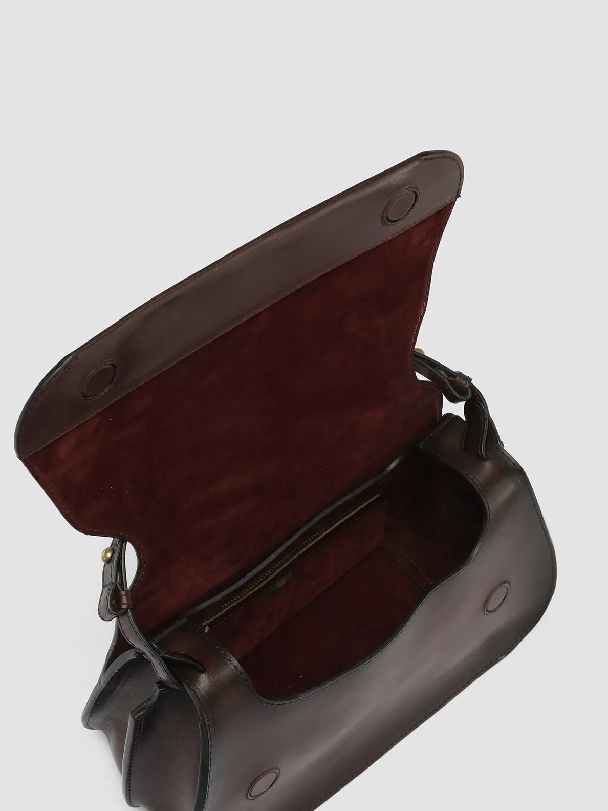 SADDLE 012 - Burgundy Leather Hobo Bag