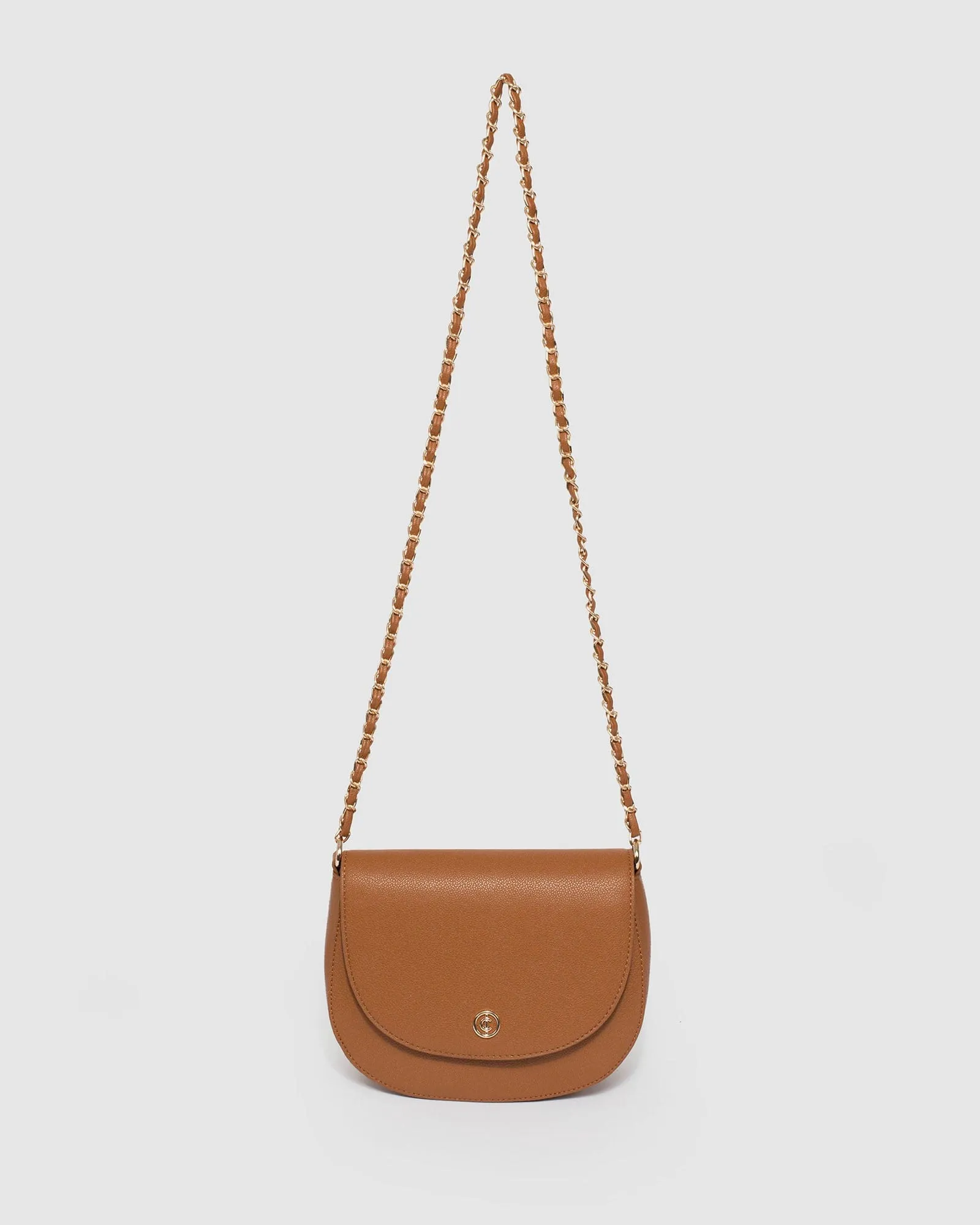 Sadie Tan Saddle Crossbody Bag