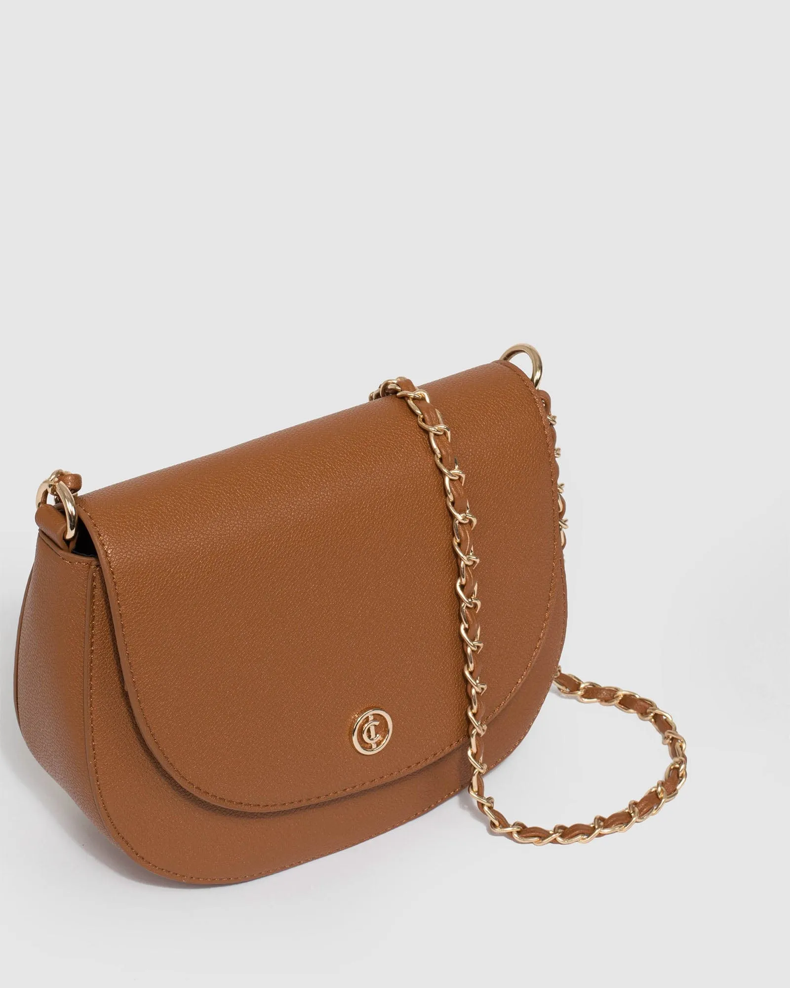 Sadie Tan Saddle Crossbody Bag