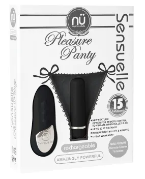 Sensuelle Pleasure Panty Bullet w/Remote Control - 15 Functions Black