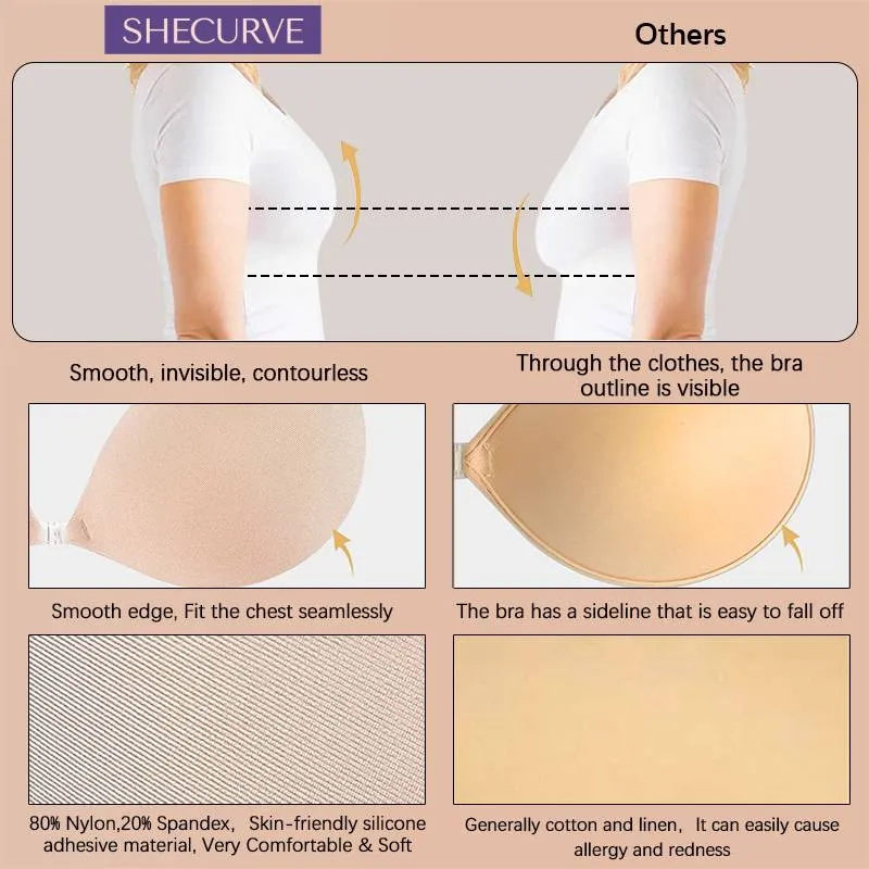 SheCurve® Adhesive Reusable Invisible Silicone Push Up Bra-(2 PACK)