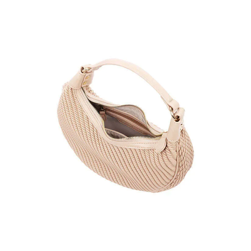 SONDRA ROBERTS - Embossed Faux Leather Mini Hobo - Tan