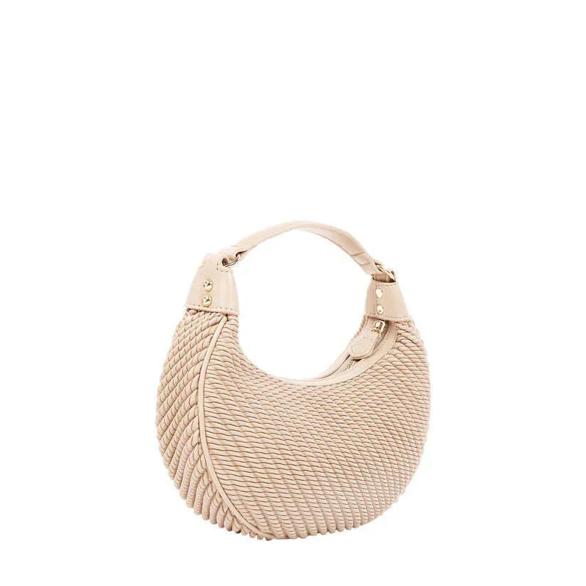 SONDRA ROBERTS - Embossed Faux Leather Mini Hobo - Tan