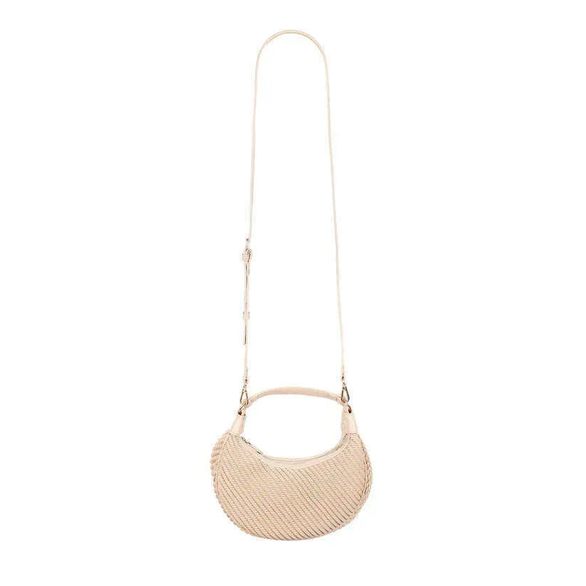 SONDRA ROBERTS - Embossed Faux Leather Mini Hobo - Tan